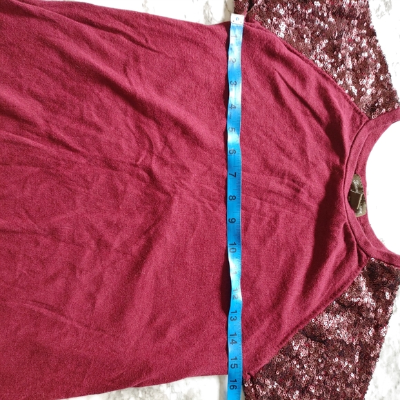 Tommy Bahama Red sweater sequin raglan sleeves xs - Picture 5 of 7
